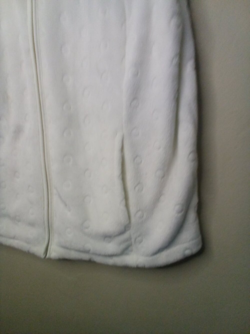 Kim Rogers Fleece Vest Women M Full Zip Sleeveless Soft Pockets White - Picture 5 of 13